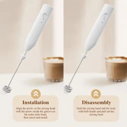 Electric Coffee Frother 2 In 1 Rechargeable Type-C Blender Stainless Steel 3 Speeds Milk Mixer Egg Beater Handheld Foam Maker