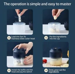 250ml Mini Wireless USB Rechargeable Electric Vegetable Chopper Garlic Crusher Food Chopper for Kitchen Gadgets for Garlic