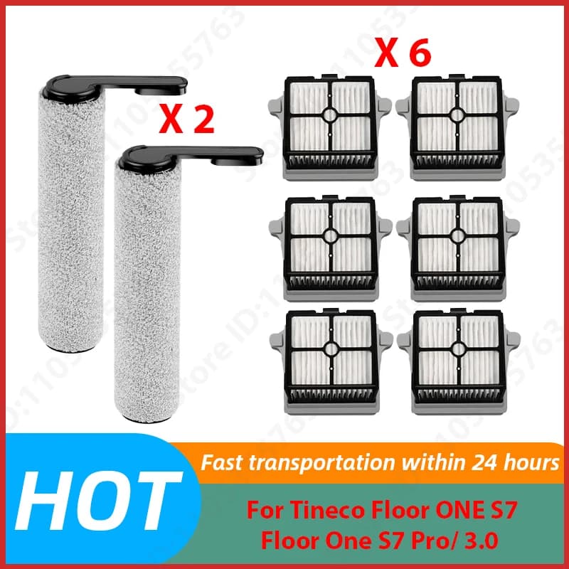 For Tineco Floor ONE S7/Floor One S7 Pro/ 3.0 Cordless Vacuum Cleaner Roller Brush HEPA Filter Spare Parts Kit Accessories