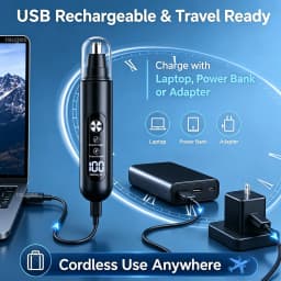 Nose Hair Trimmer for Men Mini Nose Hair Clipper Electric Nose Hair Remover USB Rechargeable Portable Nose and Ear Hair Trimmer