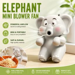 Portable Beverage Cooling Fan for Cup & Bowl Cute Elephant Mini Desk Fan for Quick Coffee Soup Cooling Office Home Gadget