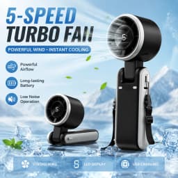 3-in-1 Fan, 5-speed, Portable Foldable Handheld Fan, USB Rechargeable Lithium Battery, USB Charging, Travel Mini Fan