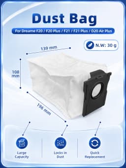 Fit For Dreame F20/F20 Plus/F21/F21 Plus/D20 Air Plus/F20 Eco/F20 Eco Plus/L30s Plus Main Brush Side Brush Filter Mop Dust Bag