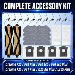 Fit For Dreame F20/F20 Plus/F21/F21 Plus/D20 Air Plus/F20 Eco/F20 Eco Plus/L30s Plus Main Brush Side Brush Filter Mop Dust Bag