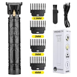 USB Rechargeable Vintage T9 Hair Trimmer for Men Professional Barber Hair Clipper Beard Edge Cutting Machine with Guide Combs