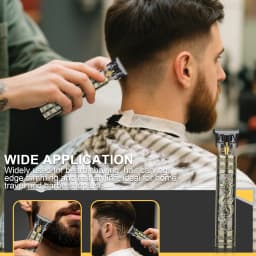 USB Rechargeable Vintage T9 Hair Trimmer for Men Professional Barber Hair Clipper Beard Edge Cutting Machine with Guide Combs