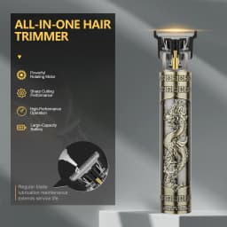 USB Rechargeable Vintage T9 Hair Trimmer for Men Professional Barber Hair Clipper Beard Edge Cutting Machine with Guide Combs