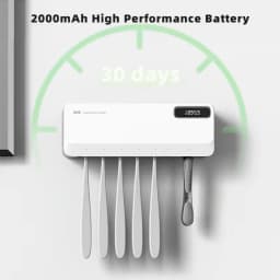 New UVC Toothbrush Sterilizer Rapid Warm Air Drying Rechargeable 2-in-1 Razor Toothbrush Storage Sterilizer Holder Wall-Mounted
