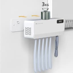 New UVC Toothbrush Sterilizer Rapid Warm Air Drying Rechargeable 2-in-1 Razor Toothbrush Storage Sterilizer Holder Wall-Mounted