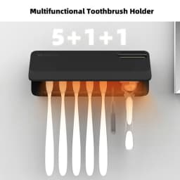New UVC Toothbrush Sterilizer Rapid Warm Air Drying Rechargeable 2-in-1 Razor Toothbrush Storage Sterilizer Holder Wall-Mounted
