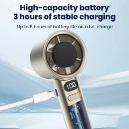 Turbo Mini Fan Adjustable High Wind USB Rechargeable Handheld Battery Display Turbofan Portable Home Outdoor Electric Fan Mini