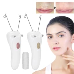 Electric Threading Epilator Physical Depilation Cotton Hair Remover for Hairs on The Upper Lip Chin Cheeks Sideburns for Face