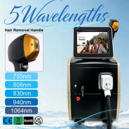 5 Wavelength Diode Laser Hair Removal Machine FAC Technology Genuine Sapphire Ice Cooling Painless Permanent Hair Remover Salon