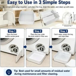Washing Machine Drainage Tray, Water Catch Tray for Lint Filter Cleaning, Portable Anti-Spill Water Pan for Home Laundry Room
