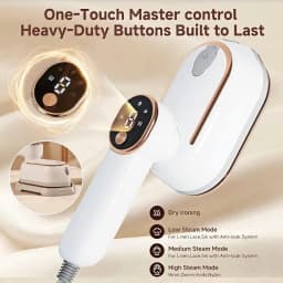 Handheld Steam Iron Foldable Garment Steamer 1200W Power Portable 3 Speed Steamer LCD Display Touch Screen Rotary Electric Iron
