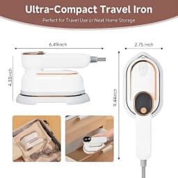 Handheld Steam Iron Foldable Garment Steamer 1200W Power Portable 3 Speed Steamer LCD Display Touch Screen Rotary Electric Iron