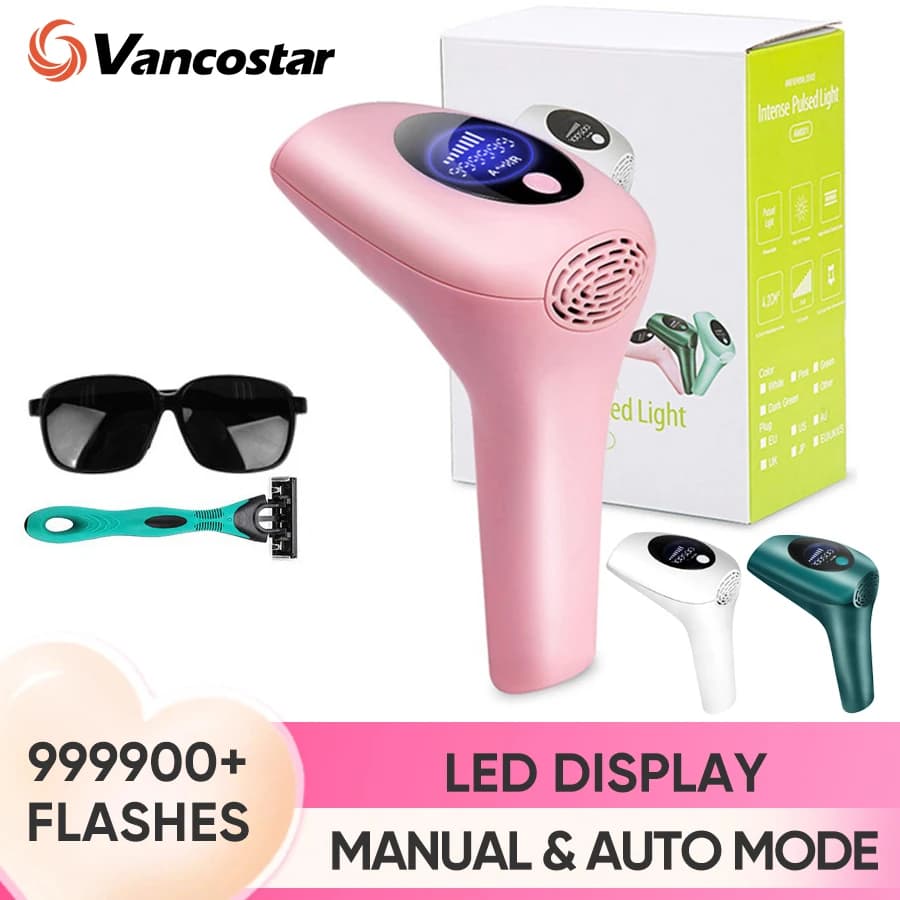 Handhold Laser Hair Removal 999900 Flash Painless Permanent for Women Men 8 Energy Levels Auto Bikini Trimmer Home IPL Epilator