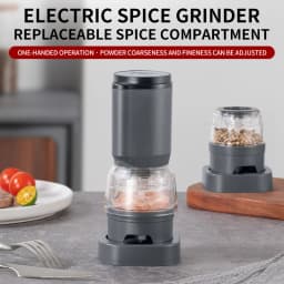Electric Pepper Grinder Set Automatic Salt and Pepper Mills Rechargeable Adjustable Coarseness One-Handed Operation Grinder