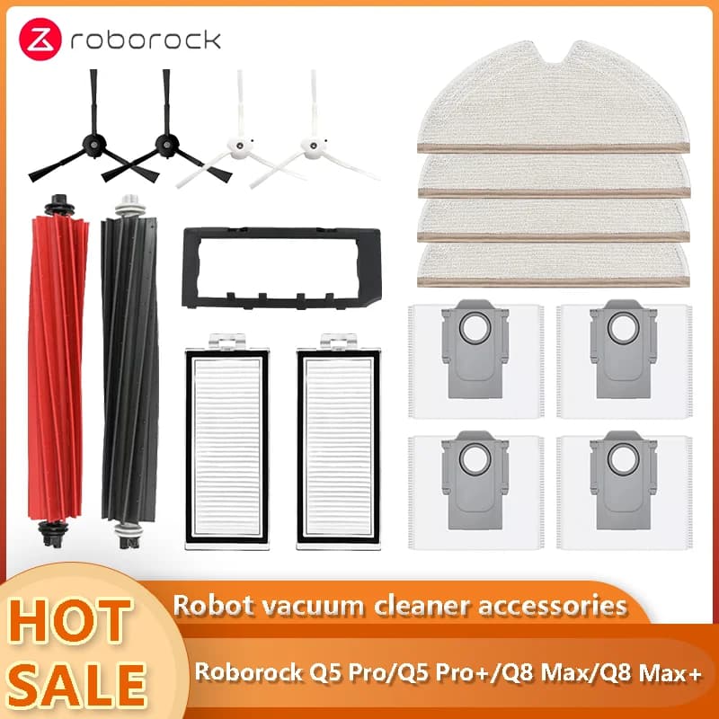 Roborock Q8 Max/Q8 Max Plus/Q8 Max+/Q5 Pro/Q5 Pro Plus Replacement Parts Accessories Main Side Brush Hepa Filter Mop Dust Bag
