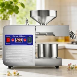 Upgraded Oil Press Machine with Smart Temperature Control, Stainless Steel Home Oil Extractor for Peanut Sesame, Small Commercia