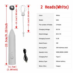 Electric Milk Foamer Blender Stainless Steel Handheld Milk Frother Wireless Coffee Whisk Mixer Egg Beater Tools For Kitchen