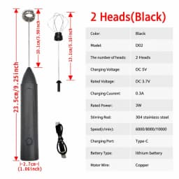Electric Milk Foamer Blender Stainless Steel Handheld Milk Frother Wireless Coffee Whisk Mixer Egg Beater Tools For Kitchen