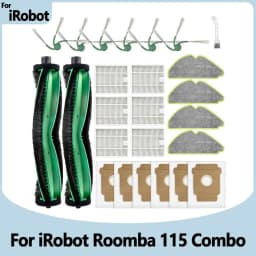 Fit For IRobot Roomba 115 Combo/115 Combo+ Vacuum Cleaner Replacement Parts Main Roller Brush Side Brush Filter Mop Pad Dust Bag