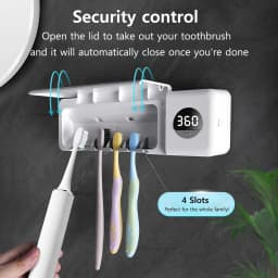 UV Toothbrush Sanitizer UV Light Cleaning Holder Toothbrush Smart Cleaner with Light Clean Air Drying Bathroom Wall Mount Holder