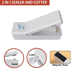 Heat Seal Device, 2-in-1 USB Chip Bag Sealer Machine with Cutter Heat Sealer Food Resealer Bag Kitchen Tool for Snacks Sealing