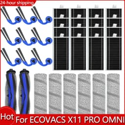 Compatible For ECOVACS DEEBOOT X11 OMNICYCLONE / X11 PRO OMNI Spare Parts Accessories Main Side Brush HEPA Filter Roller Mop