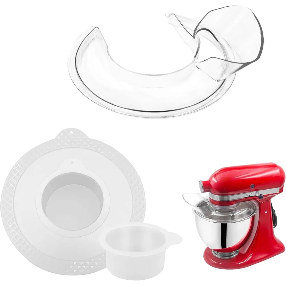 Pouring Shield and Mixers Bowl Covers Fits for KitchenAid 4.5-5 Quart Tilt-Head Stand Mixers Secure Splatter Guard Lids