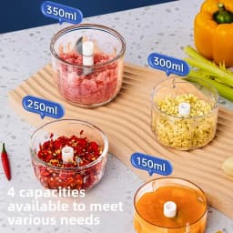 TINSOL 350ML Food Chopper Electric Meat Grinder Garlic Masher USB Multifunction Slicer Blender Kitchen Food Processor