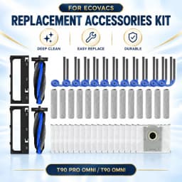 Genuine Ecovacs T90 Pro Omni Vacuum Cleaner Accessories | T90 Omni Main Brush Cover, Side Brush, Filter, Dust Bag Consumables