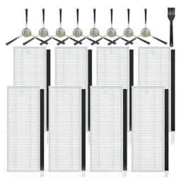 TCF Replacement Filter Kit for Lefant M210 M210P M310 Ultra Robot Vacuum, 8 Filters 8 Side Brushes, 5.3x2.0 Inch HEPA