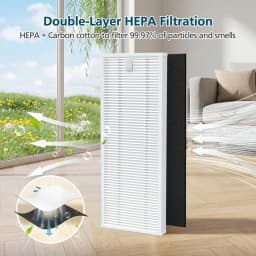TCF Replacement Filter Kit for Lefant M210 M210P M310 Ultra Robot Vacuum, 8 Filters 8 Side Brushes, 5.3x2.0 Inch HEPA