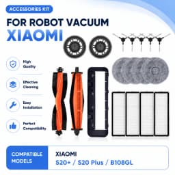 Robot Vacuum Cleaner Accessories Kit For Xiaomi S20+ S20 Plus B108GL, Main Side Brush Filter Mop Cloths Replacement Spare Parts