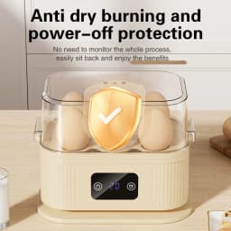 TINSOL Multifunctional Electric Egg Cooker Kitchen Breakfast Maker 200W High-Power Smart Egg Steamer with Timer Function