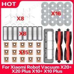 For Xiaomi Robot Vacuum X20 Plus/ X20+/X10+ / X10 Plus Spare Parts Accessories Main Side Brush Mop Cloth Dust Bag Filter