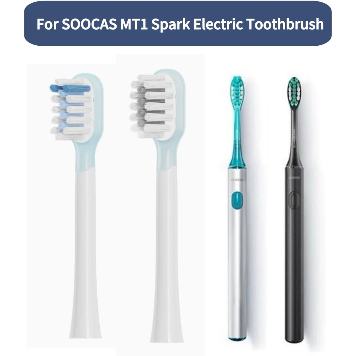 Toothbrush Replacement Heads For SOOCAS MT1 Spark Electric Toothbrush Soft DuPont Bristles Nozzles,soft and clean MT-1 head