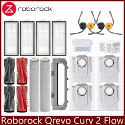 Roborock Qrevo Curv 2 Flow/Qrevo Curv 2 Flow Robot Vacuum Accessorie Main Side Brushe Mop Cloth HEPA Filter Dust Bag Spare Parts