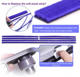 Wheels Plush Strips Soft Roller Brush Bar for Dyson Gen5 V8 Slim V10 Slim V12 Detect Slim V15S V15 Detect Slim Vacuums Part