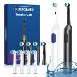 New Rotating Electric Toothbrush,5 Modes Rechargeable Timing Electric Toothbrush,Home Cleaning Teeth,4 Replaceable Brush Heads