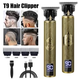 Vintage Hair Clipper T9 Hair Cutting Machine USB Fast Charging Shaver Barber Cordless Hair Trimmer For Men's Barbe