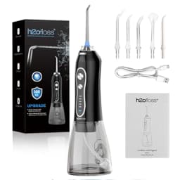 H2ofloss Water Flosser Portable Oral Irrigator 300ML 5 Modes High Pressure USB Rechargeable for Teeth Cleaning HF-6