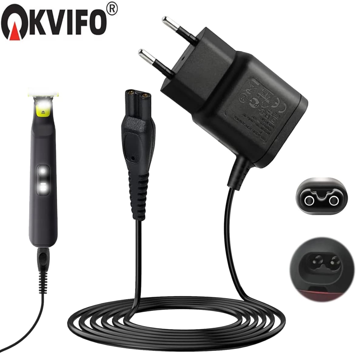 KVIFO 15V Wall EU Power Razor Adapter Shaver Charger For PHILIPS Norelco HQ8505 HQ8500 HQ560 HQ586 HQ568 HQ7740 HQ7141 HQ7142