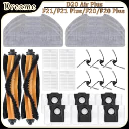 For Dreame D20 Air Plus/F21/F21 Plus/F20/F20 Plus Robot Vacuum Accessories Main Side Brush Filter Mop Dust Bag Replacement Parts