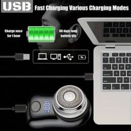 220mAh USB Rechargeable Electric Shaver For Men, Digital Display, Compact & Portable, Suitable For Business Travel