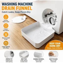 Washing Machine Drain Pan Easy Install Leak Proof Water Collection Tray Durable Floor Spill Protector Tool for Laundry Room