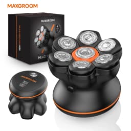 MAXGROOM 7D Floating Bald Head Shaver IPX6 Waterproof LED Display Wet Dry Electric Razor 7 Blades Magnetic Washable Head Shaver