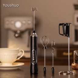 Wireless Milk Frother Electric Type-C Handheld Blender Stainless Steel Mini Coffee Maker Whisk Mixer For Coffee Cappuccino Cream